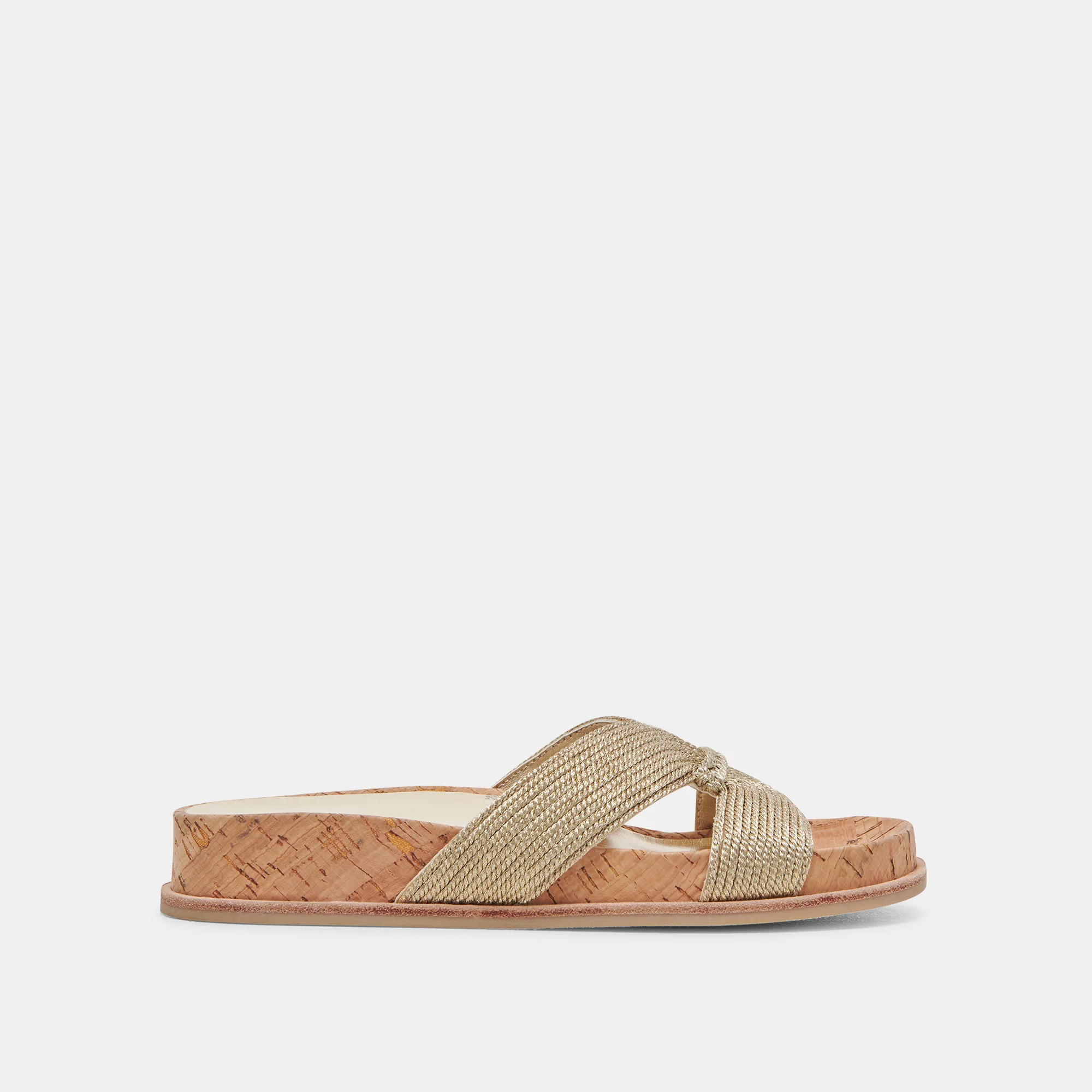 SELDA SANDALS GOLD RAFFIA | DolceVita.com