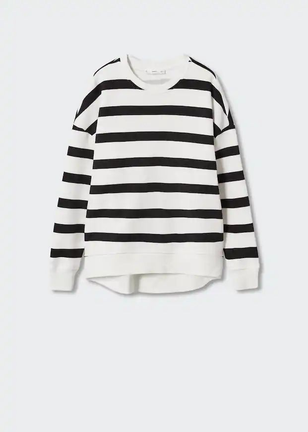 Striped cotton-blend sweatshirt | MANGO (US)