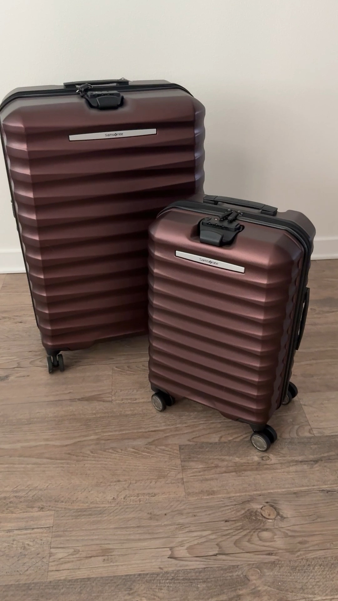 Travel in style with this super cute Samsonite luggage set from Sam’s Club. My set is Merlot but you have option. 

Carry On: 
19.3" x 13.25" x 9" Weight: 6.4 lb

Checked Spinner: 
27" x 19.25" x 13" Weight: 10.9 lbs

#LTKSaleAlert #LTKselfcare #LTKTravel