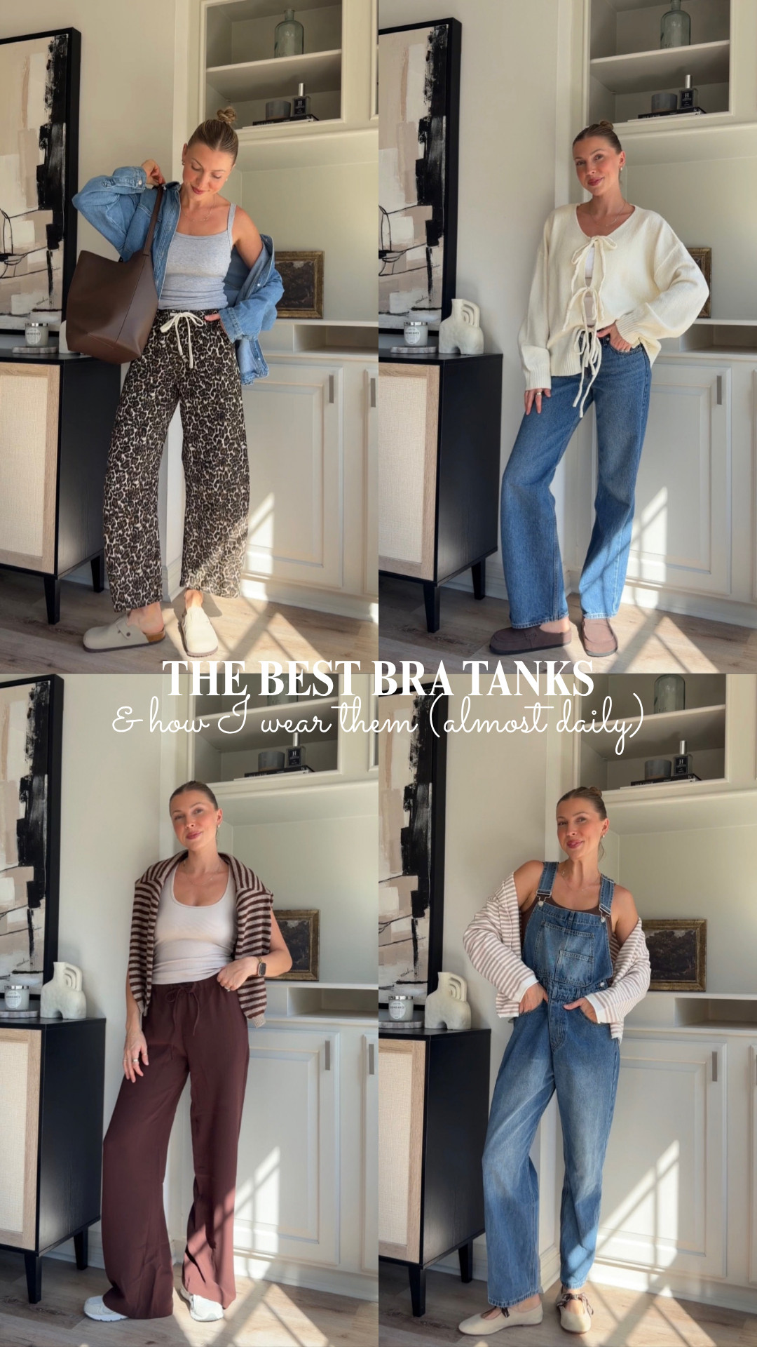 Just a few of my favorite bra tanks I've been wearing nonstop!! Size Small. Wearing the long length in the brown pants and M in overalls.
 

 #LTKgrwm #LTKootd #LTKmomlife