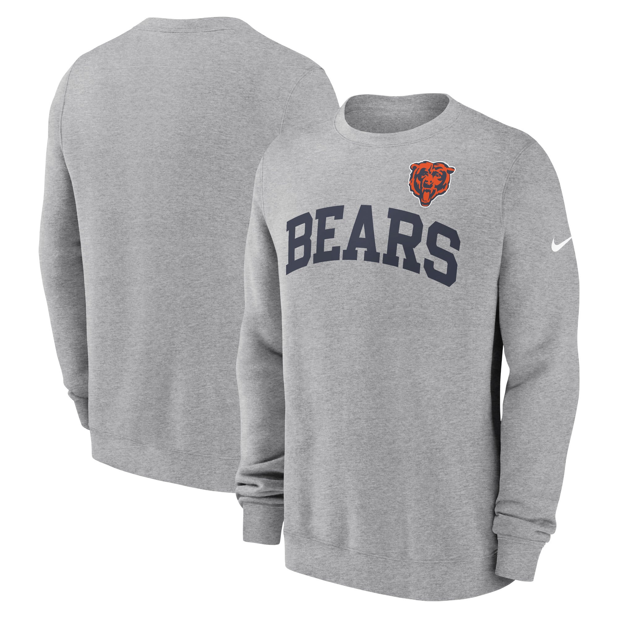 Men's Nike Heather Gray Chicago Bears Club Pullover Sweatshirt | Fanatics