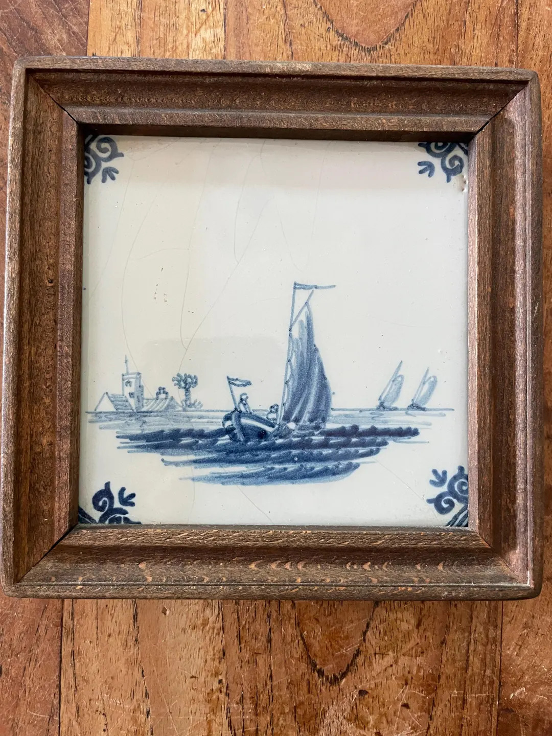 Framed Antique Delft Makkum Blue and White Tile : Sailboat Scene - Etsy | Etsy (US)