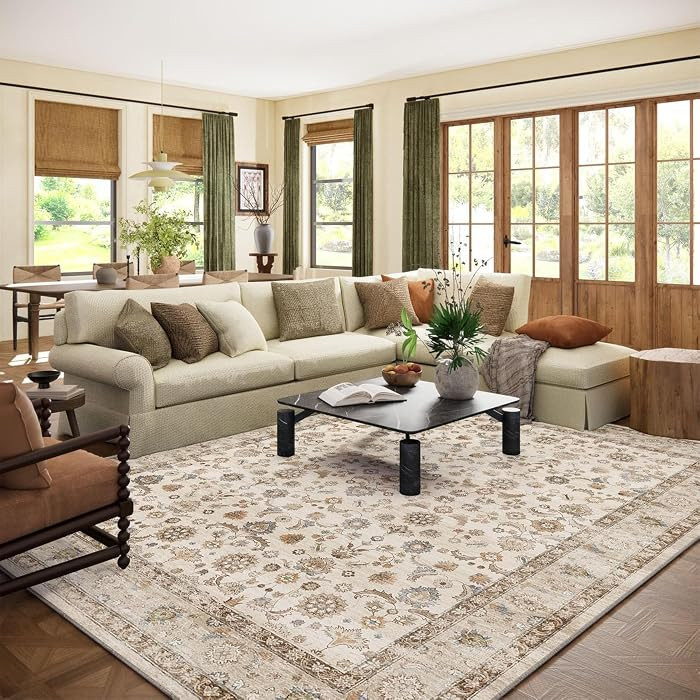 10x12 Area Rugs for Living Room: Washable Living Room Rug Stain Resistant Non Slip Distressed Vin... | Amazon (US)