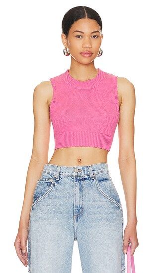 Valeria Crop Sweater in Pink | Revolve Clothing (Global)