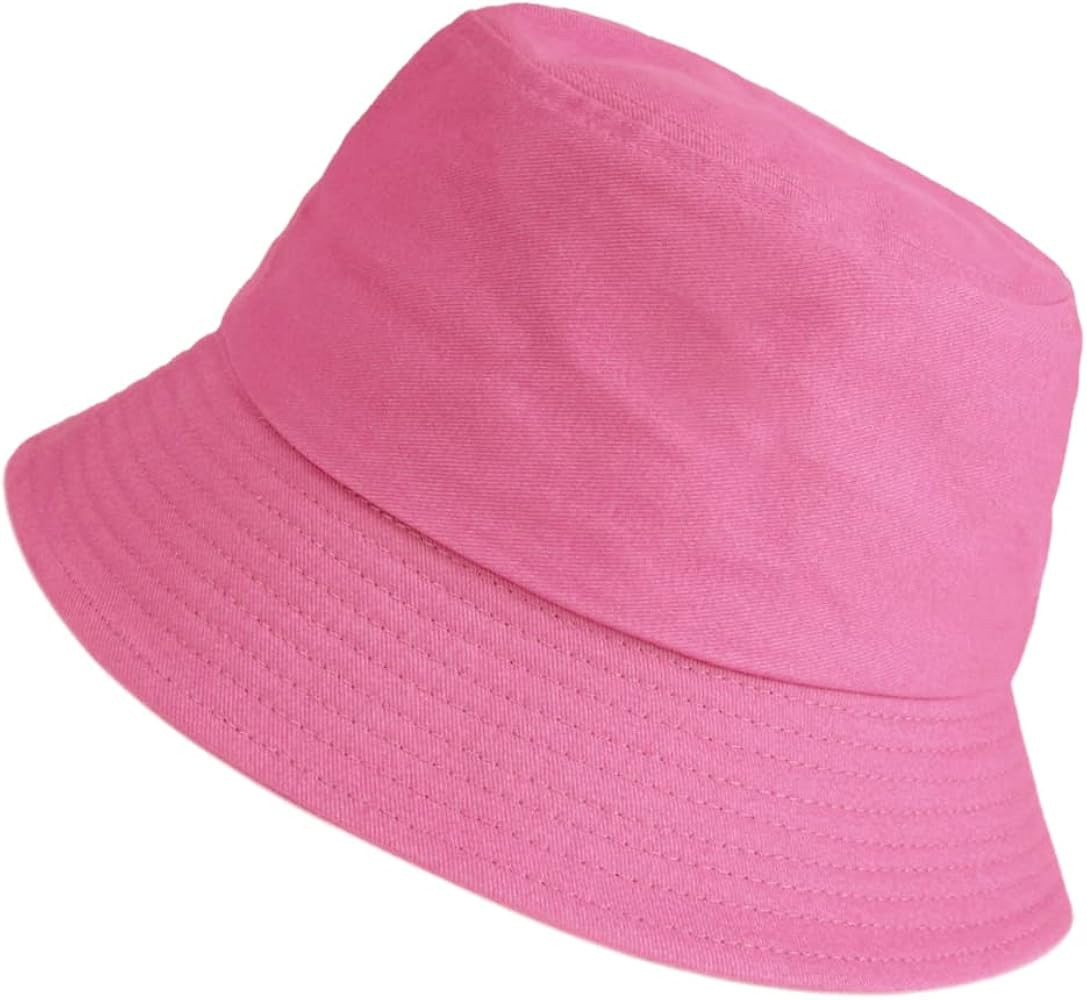 Wheebo Solid Color Bucket Hat for Women Summer Beach Fishmen Hat for Lady Adult Unisex Cotton Cap... | Amazon (US)