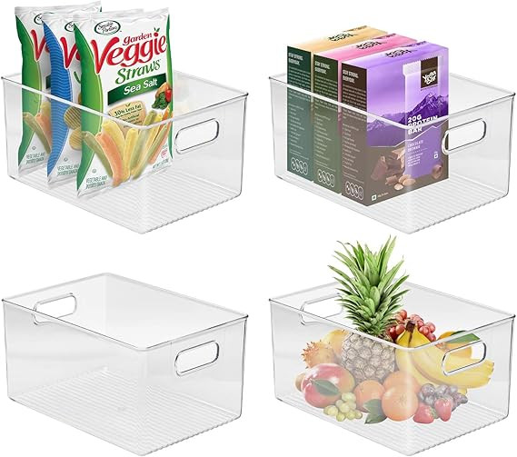 Sorbus Storage Bins Clear Plastic Organizer Container Holders with Handles – Versatile for Kitc... | Amazon (US)
