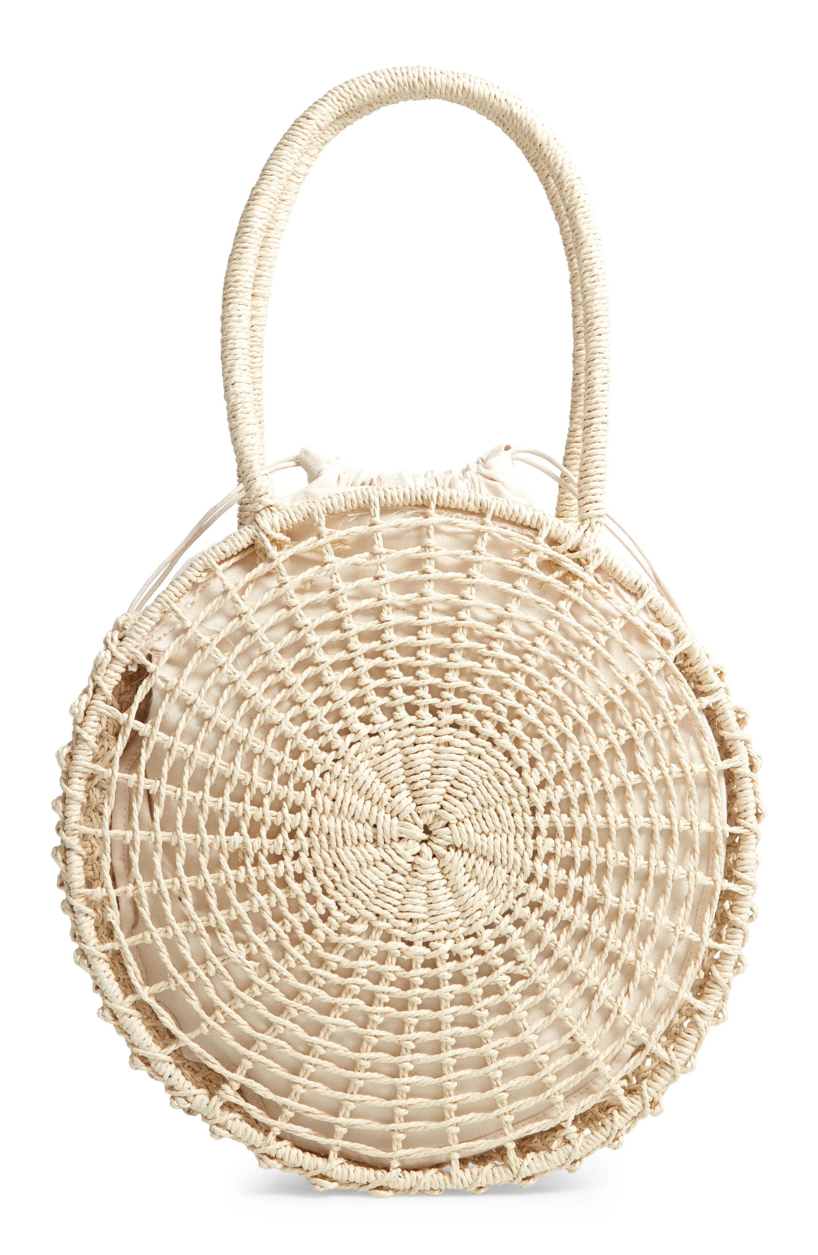 Topshop Bella Straw Circle Tote Handbag | Nordstrom
