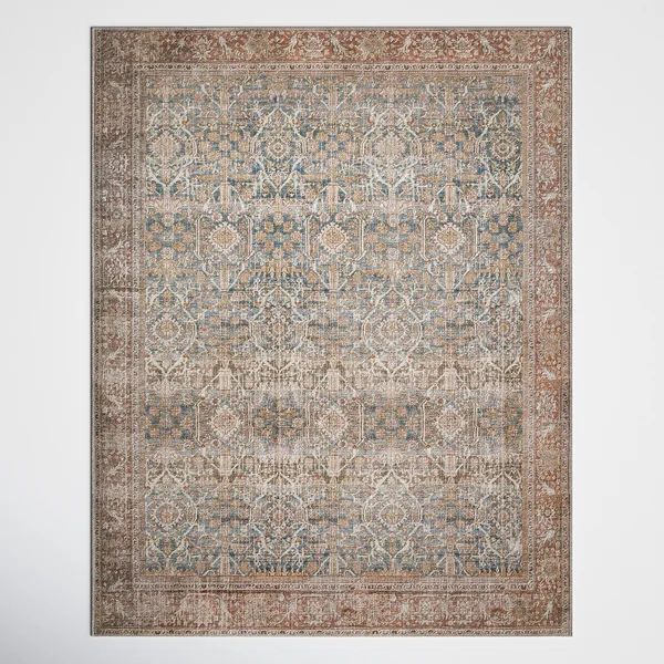 Pratt Ocean/Rust Rug | Wayfair North America