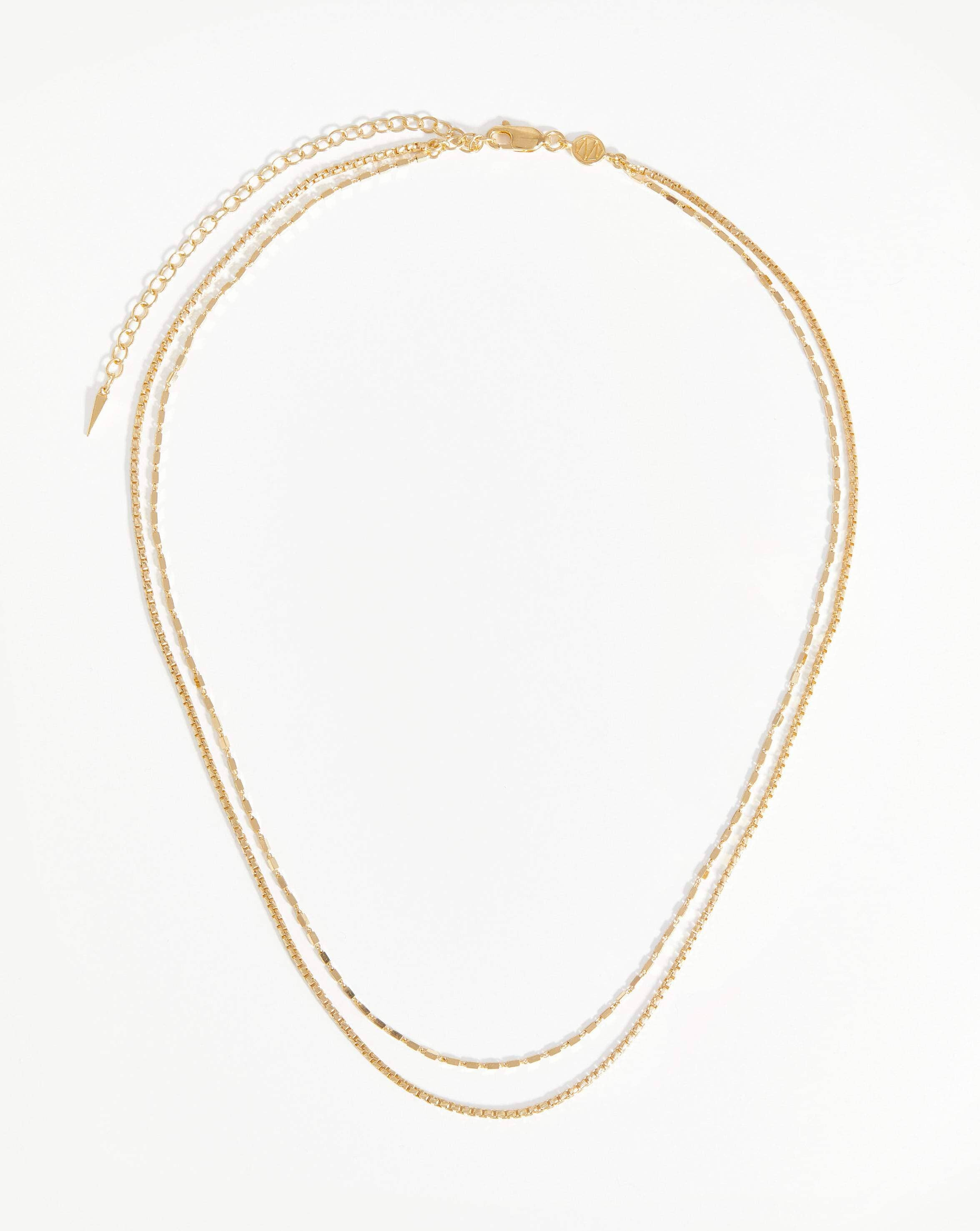Box Link Double Chain Necklace | 18k Gold Vermeil | Missoma US