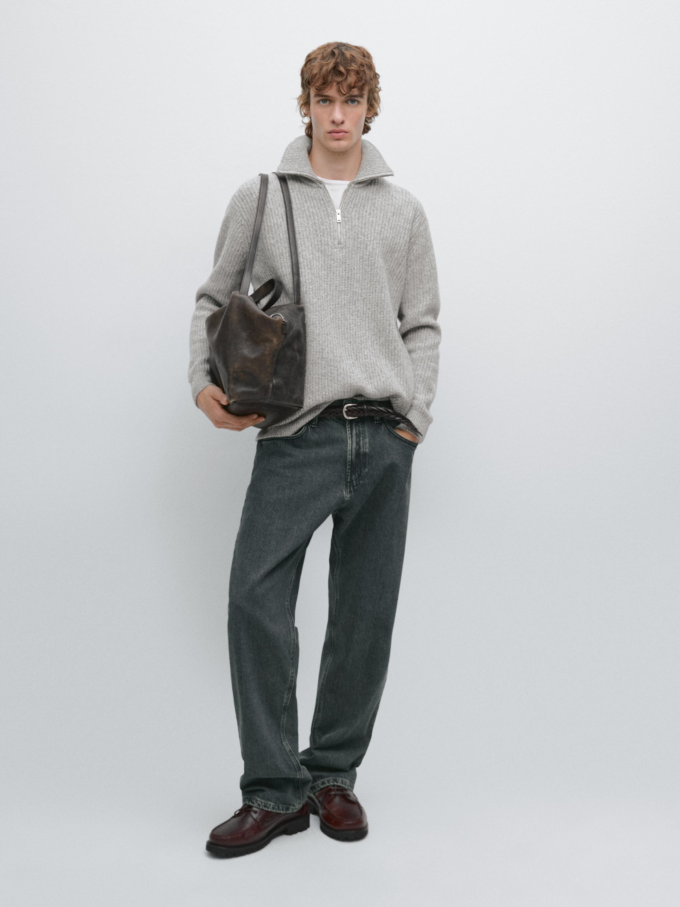 100% wool mock neck jumper | Massimo Dutti UK