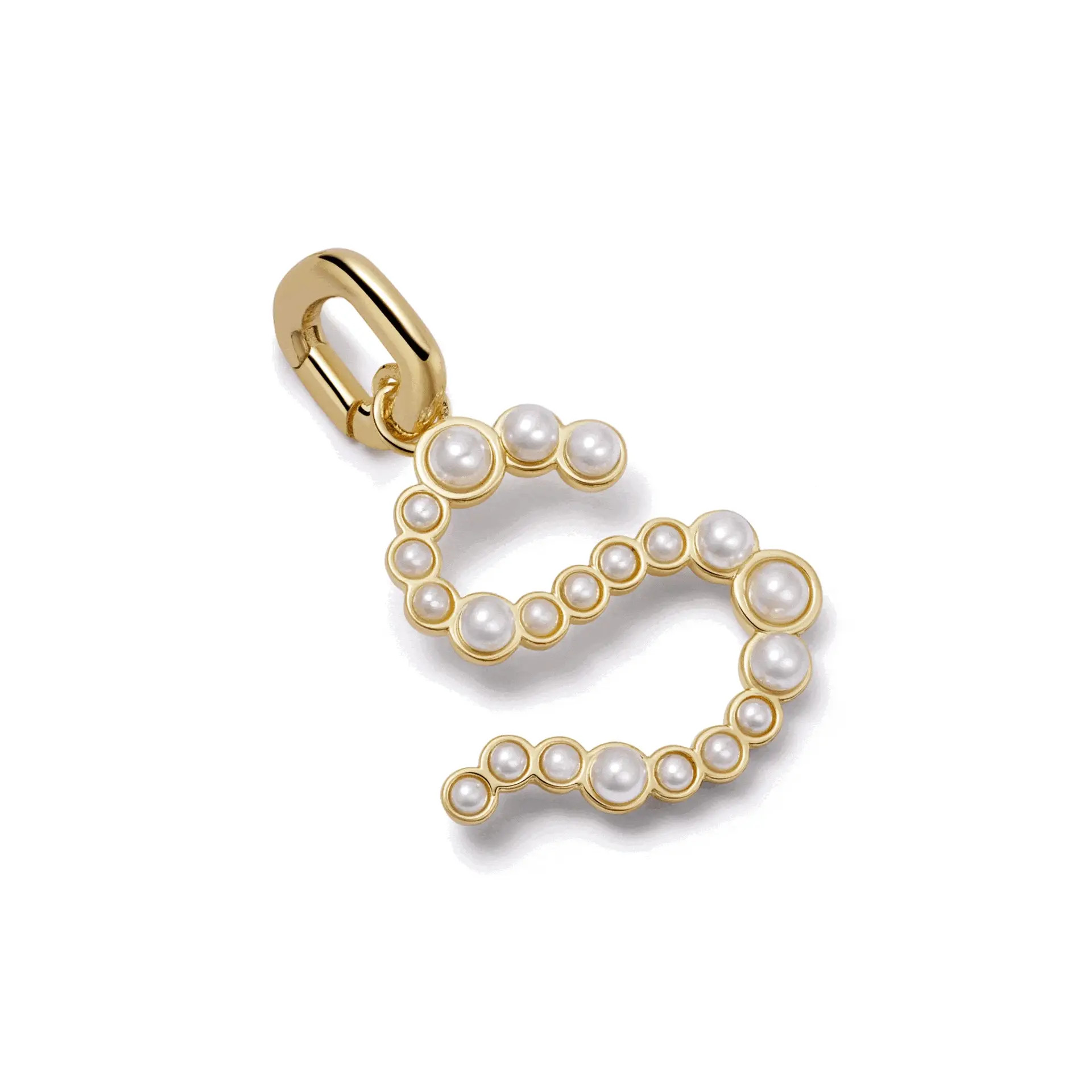 Pearl Initial Charm Pendant 18ct Gold Plate | Daisy London Jewellery
