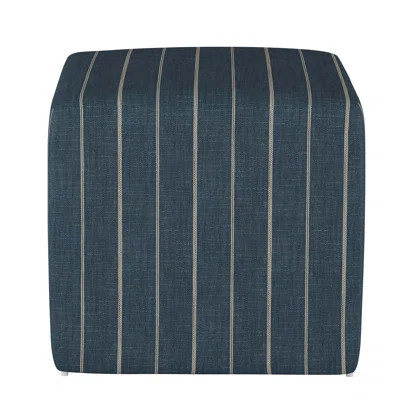 Era 21'' Wide Square Striped Cube Ottoman | Wayfair North America