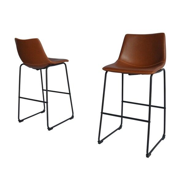 Best Quality Furniture Modern 29-inch Faux Leather Bar Stool (Set of 2) | Bed Bath & Beyond