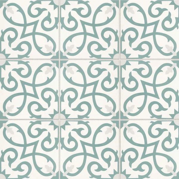 Remy 8" x 8" Cement Spanish Wall & Floor Tile | Wayfair Professional
