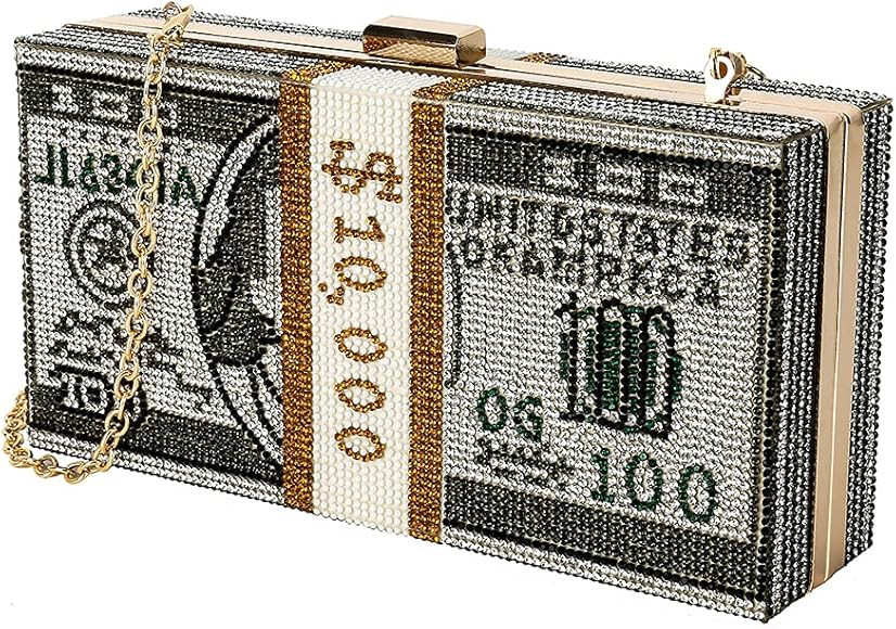Classic Dollar Style Evening Bags With Diamond Shoulder Bag Wallet Clutch | Amazon (US)
