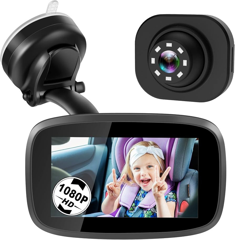 1080P Baby Car Mirror, Shybaby 4.3'' Baby Car Camera Monitor 170° Wide View, HD Night Vision Fun... | Amazon (US)