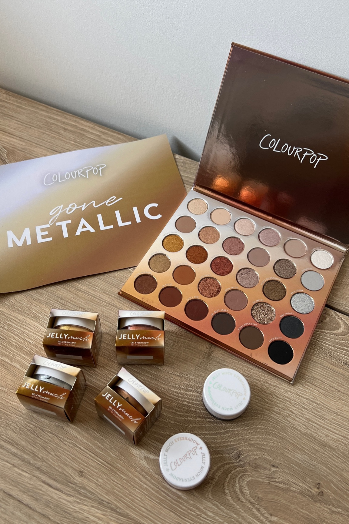 Colourpop metallic 
Precious metals jelly much shadow
Precious metals shadow palette

#LTKFestival #LTKBeauty #LTKFindsUnder50