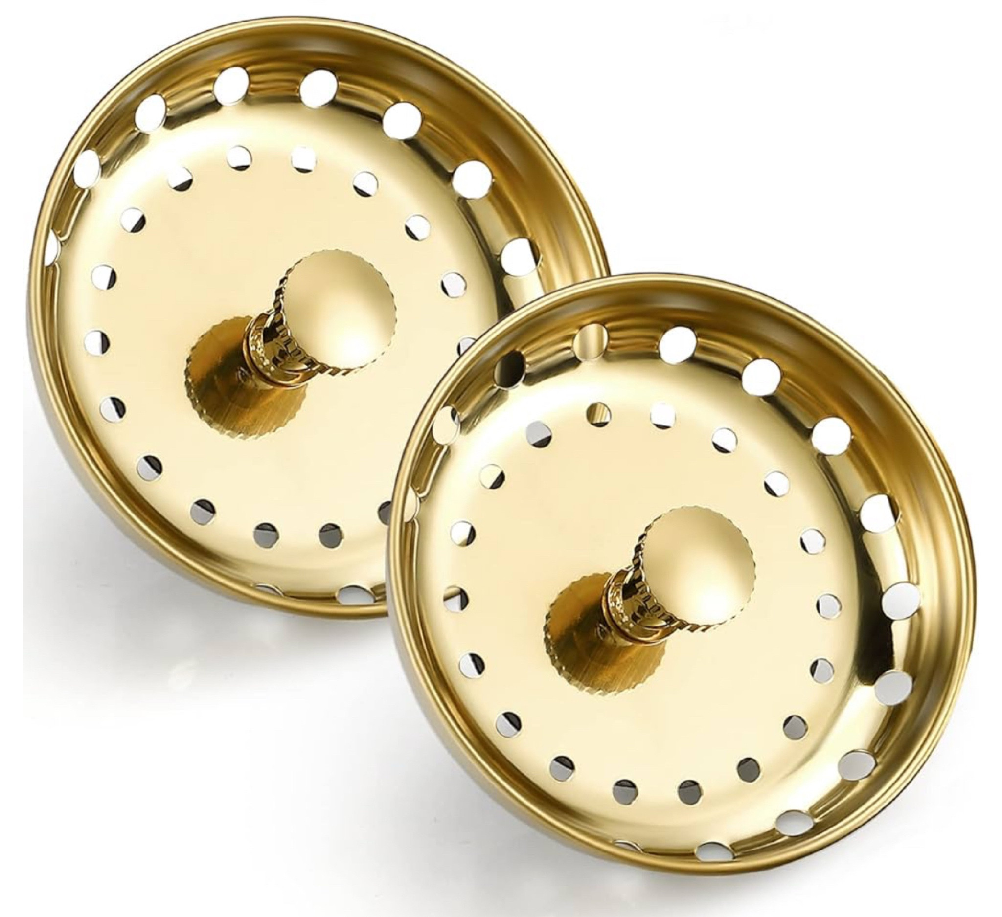 Retisee 2 Pcs Kitchen Sink Stopper Strainer Stainless Steel Drain Strainers for Universal 3-1/2 Inch Kitchen Sink Drain Replacement(Gold)

#LTKHome