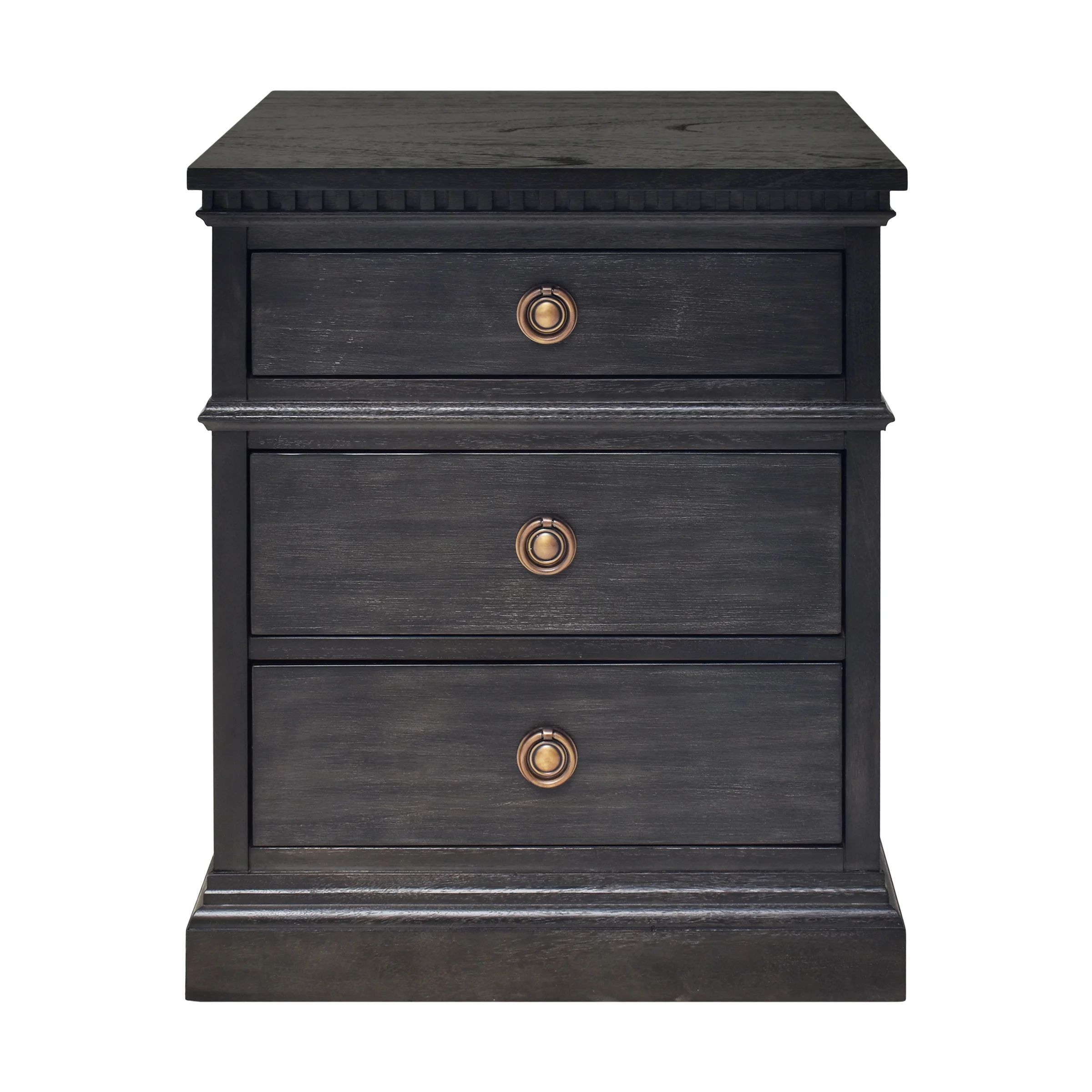 Black Julia 28'' Tall 3 - Drawer Nightstand | Wayfair North America