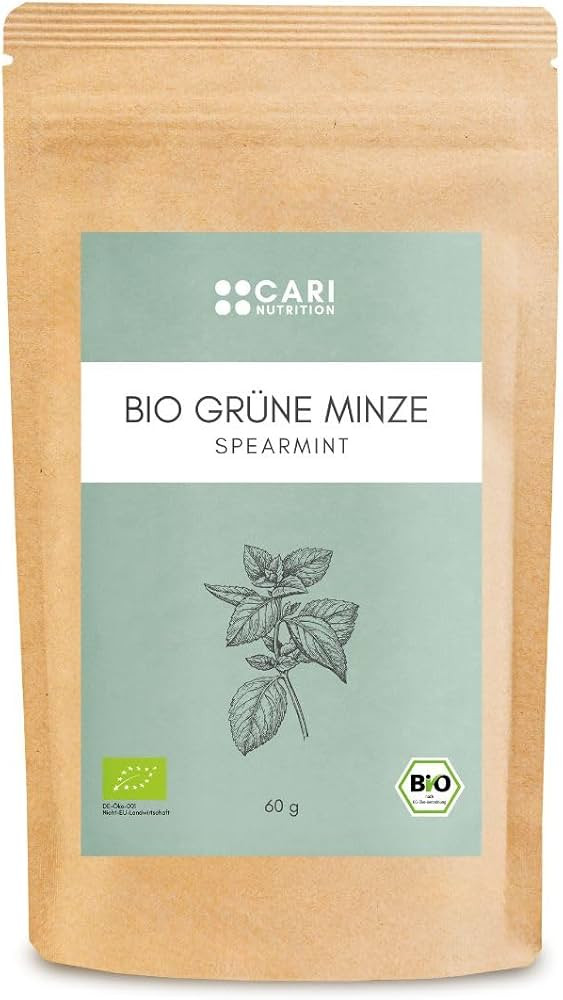 Grüne Minze Tee | 60 g | Spearmint | Krauseminze | lose | Androgenspiegel, PCOS, Hirsutismus, ho... | Amazon (DE)