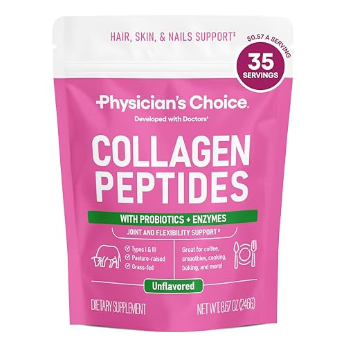 Physician's CHOICE Collagen Peptides - Hydrolyzed Protein Powder for Hair, Skin, Joints - Grass F... | Amazon (US)