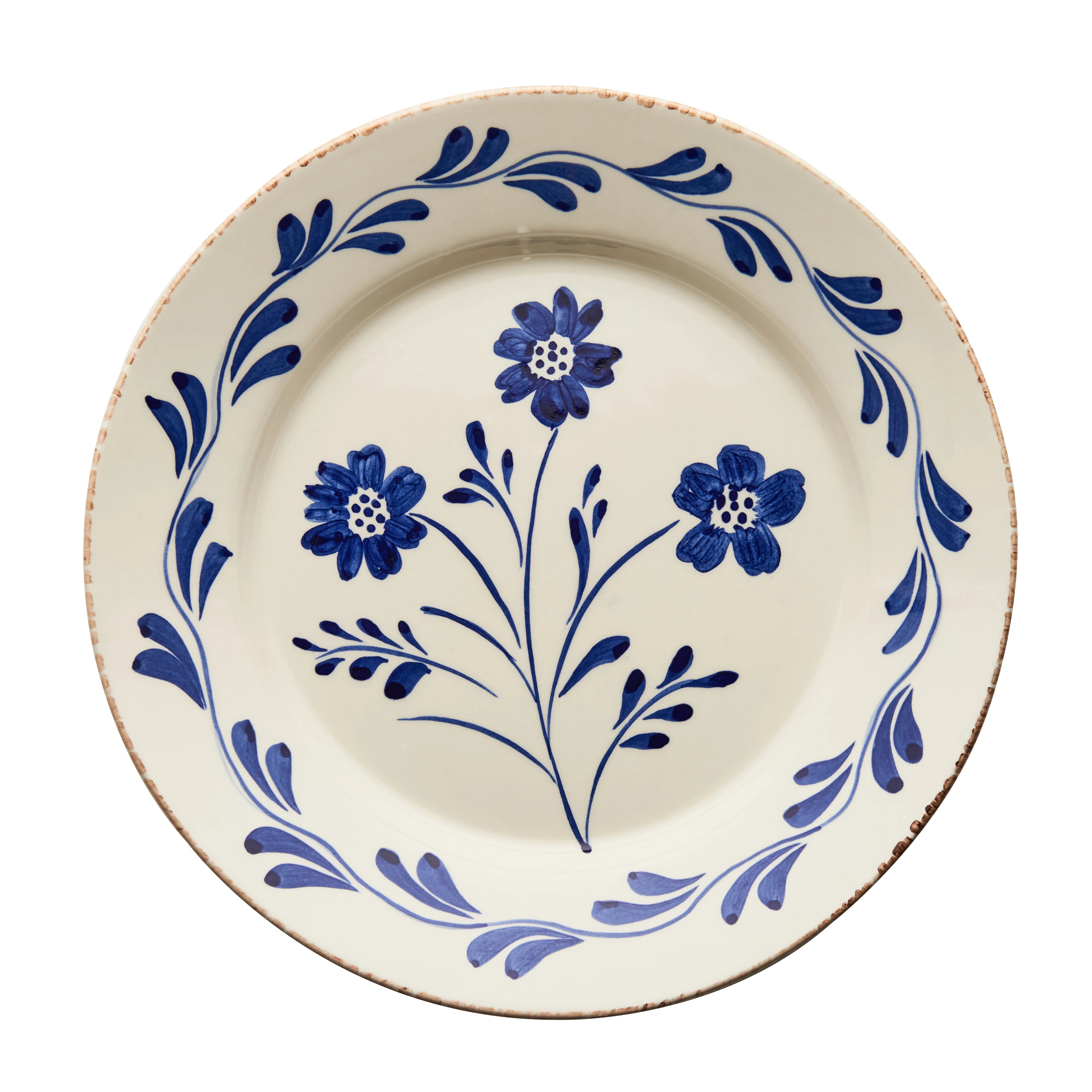 Abigails Casa Nuno Blue and White Dinner Plate, Vines, 3 Flowers/Vines, Set of 2 | Wayfair | Wayfair North America