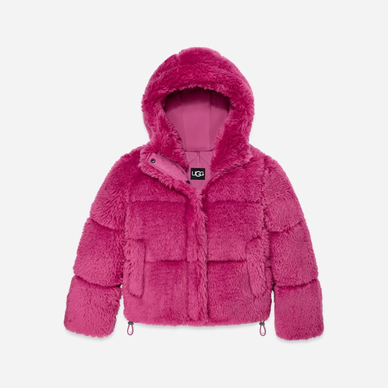 UGG® Women's Ronney Puffer Jacket High Pile Faux Fur in Bodacious, Size XL | UGG (US)