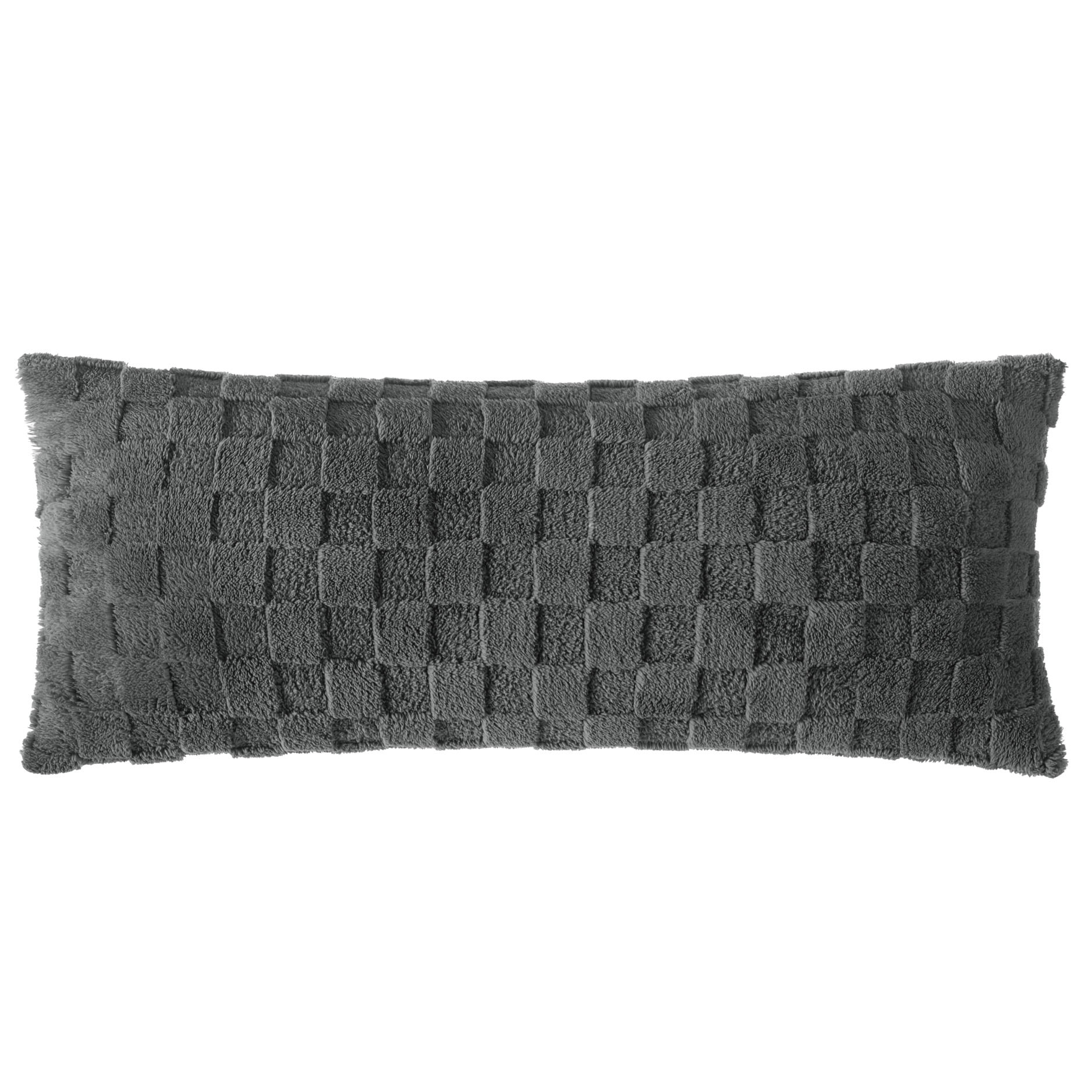Urban Shop Checkered Hug Pillow, 16" X 36", Grey | Walmart (US)
