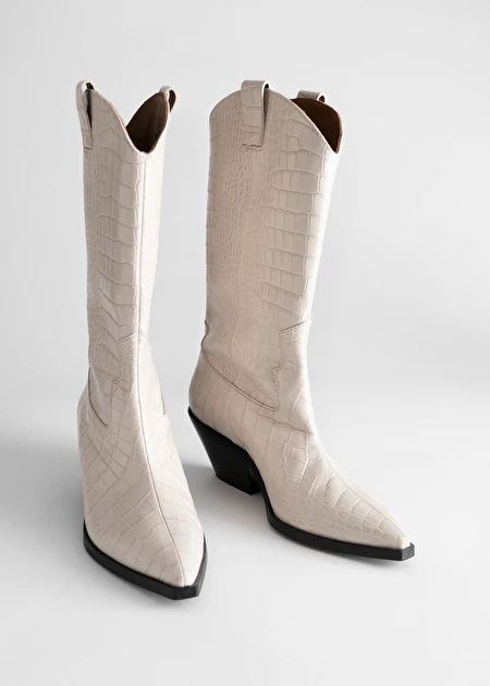 Croc Embossed Leather Cowboy Boots | & Other Stories (EU + UK)