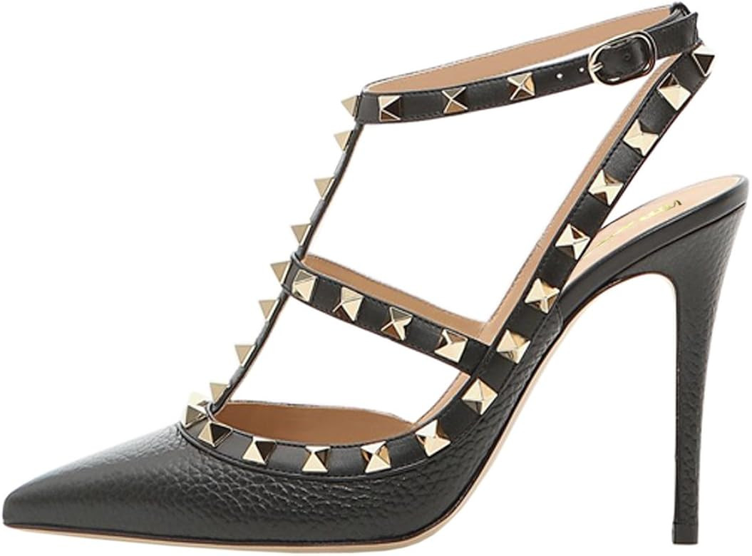 Women's Slingbacks Strappy Sandals for Dress,Pointy Toe Studs High Heels Sandals Shoes | Amazon (US)