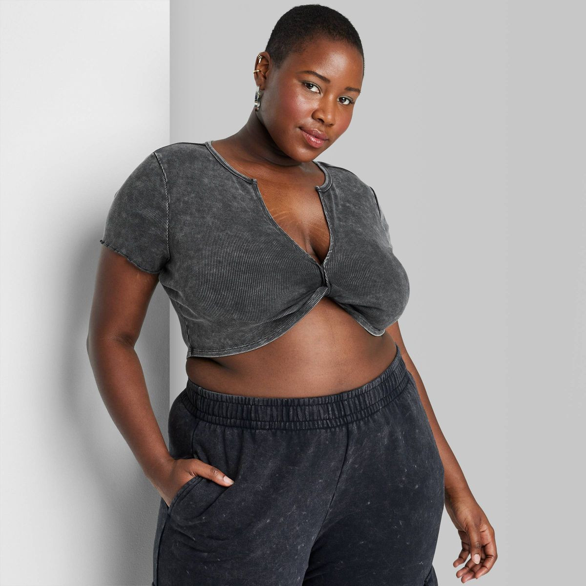 Women's Short Sleeve V-Neck Twist-Front Top - Wild Fable™ | Target