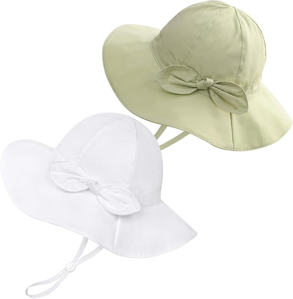 Baby Girl Sun Hat Summer Foldable Beach Hats with UPF50+ Sun Protection Wide Brim Toddler Bucket ... | Amazon (US)