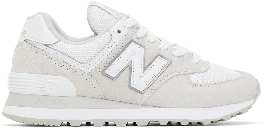 White & Grey 574 Sneakers | SSENSE