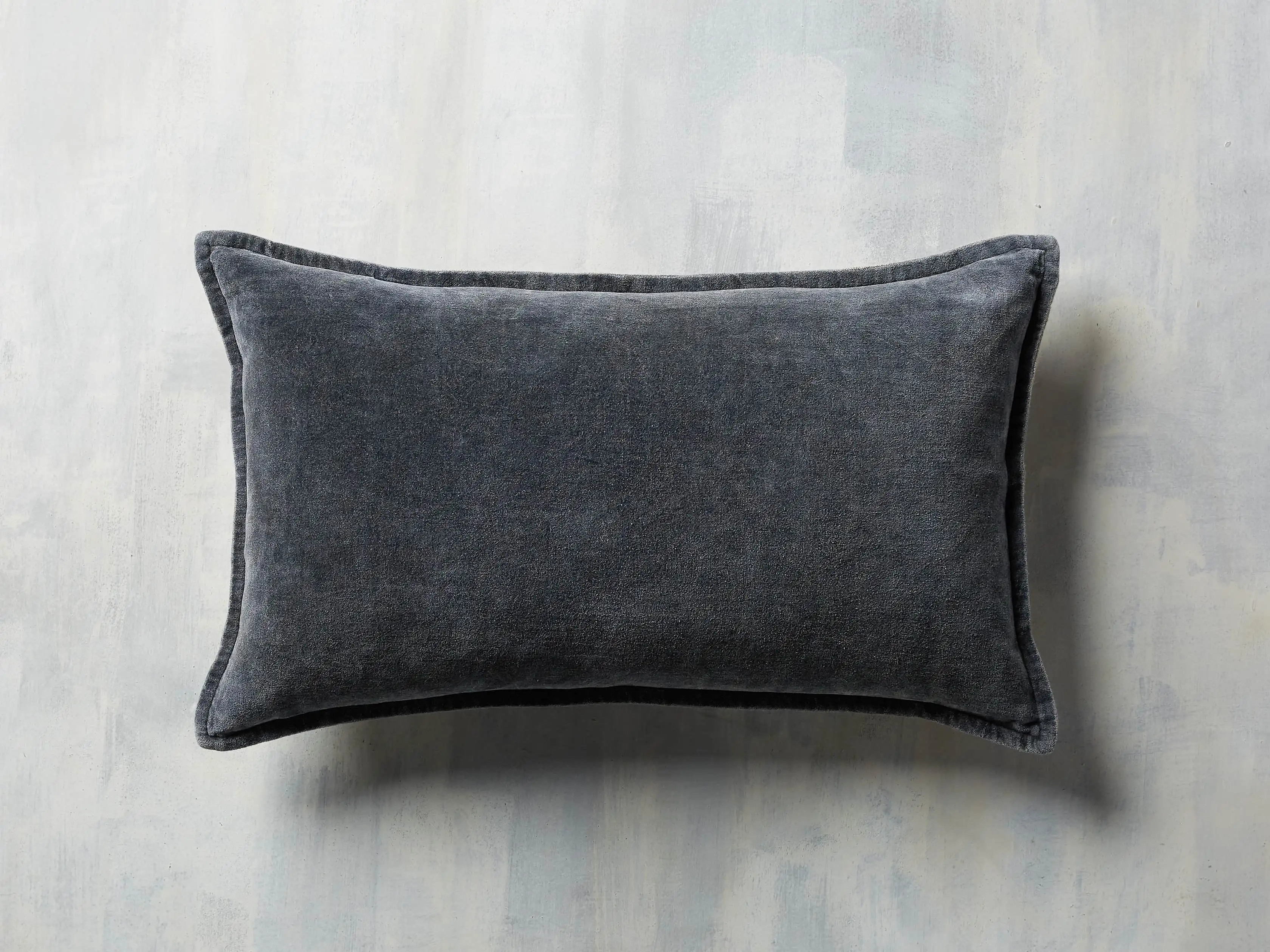 Stone Washed Velvet Lumbar Pillow Cover | Arhaus