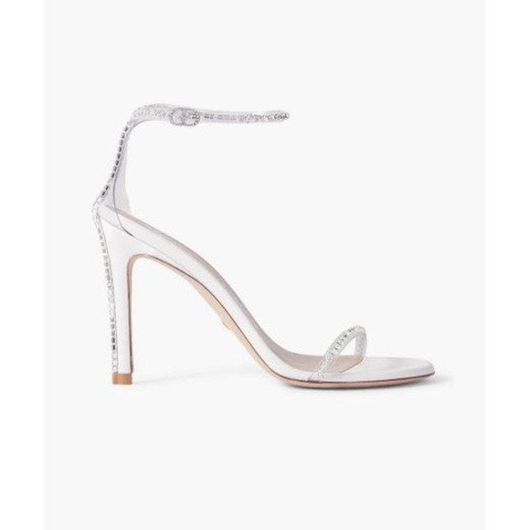 White Stuart Weitzman Nudistglam Crystal-embellished Sandals | Poshmark