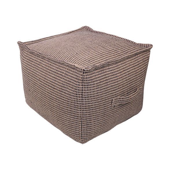24" Outdoor Textured Pouf Natural/Navy - Threshold™ designed with Studio McGee | Target