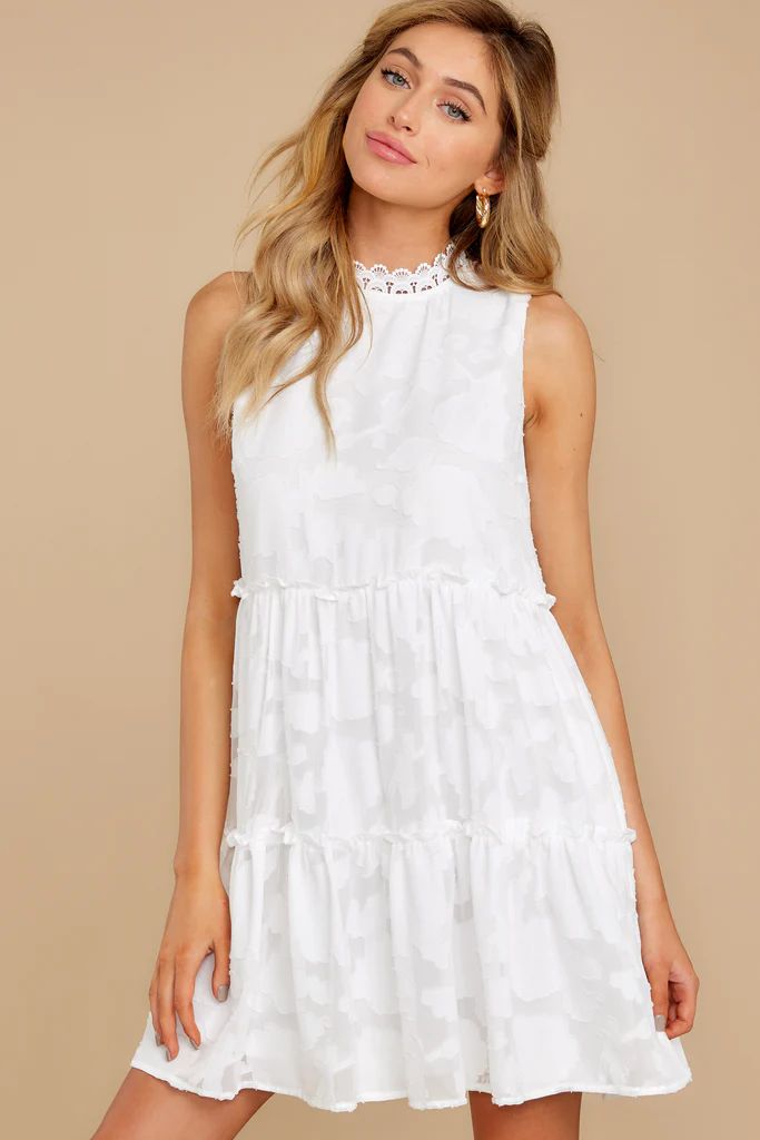 Being Me White Lace Dress | Red Dress 