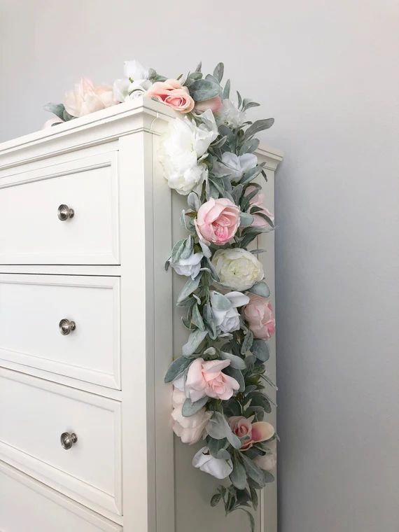 Blush Pink Flower Garland Nursery Garland Shabby Chic Decor | Etsy | Etsy (US)