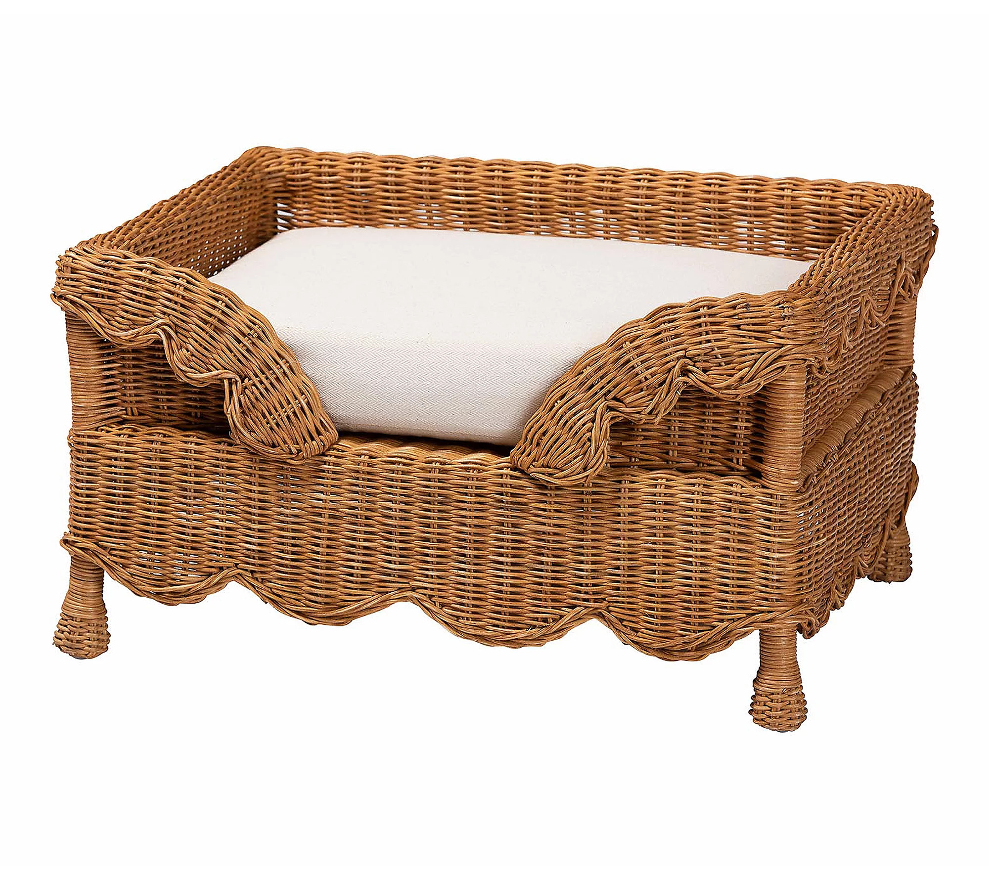 bali & pari Papina 25.6 W Natural Rattan Pet Bed with Cushion | QVC