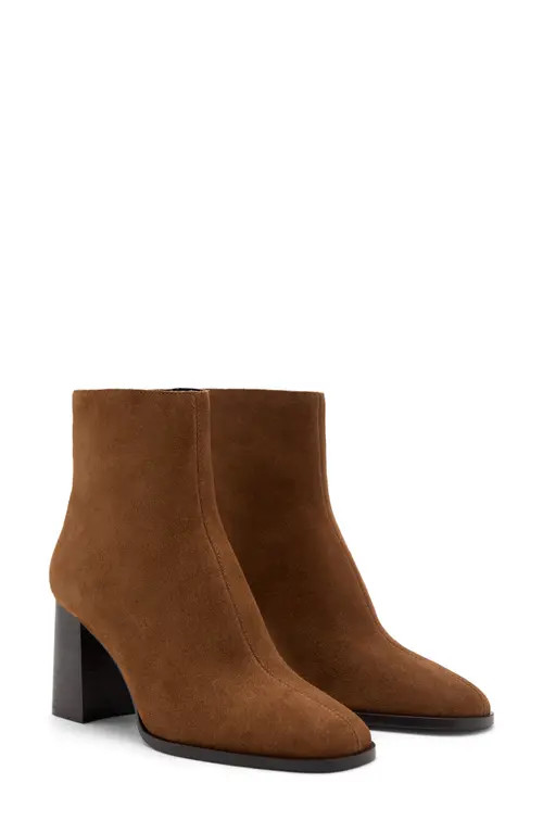 MANGO Block Heel Bootie in Tobacco Brown at Nordstrom, Size 39 | Nordstrom