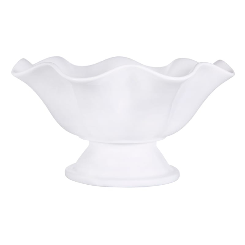 Pure White Ruffled Bowl, 12" | At Home