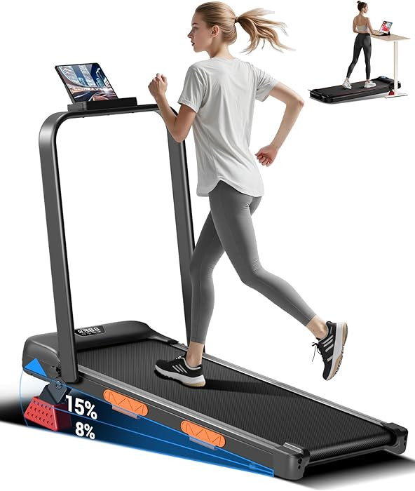 CURSOR FITNESS 3-in-1 Walking Pad Treadmill with 15% Incline 0.6-6.2MPH Foldable Quiet Walking Pa... | Amazon (US)
