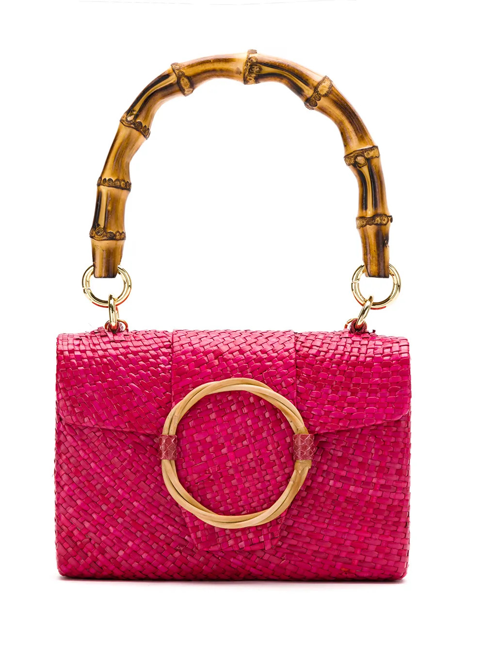 Serpui straw embellished clutch - Pink | FarFetch Global