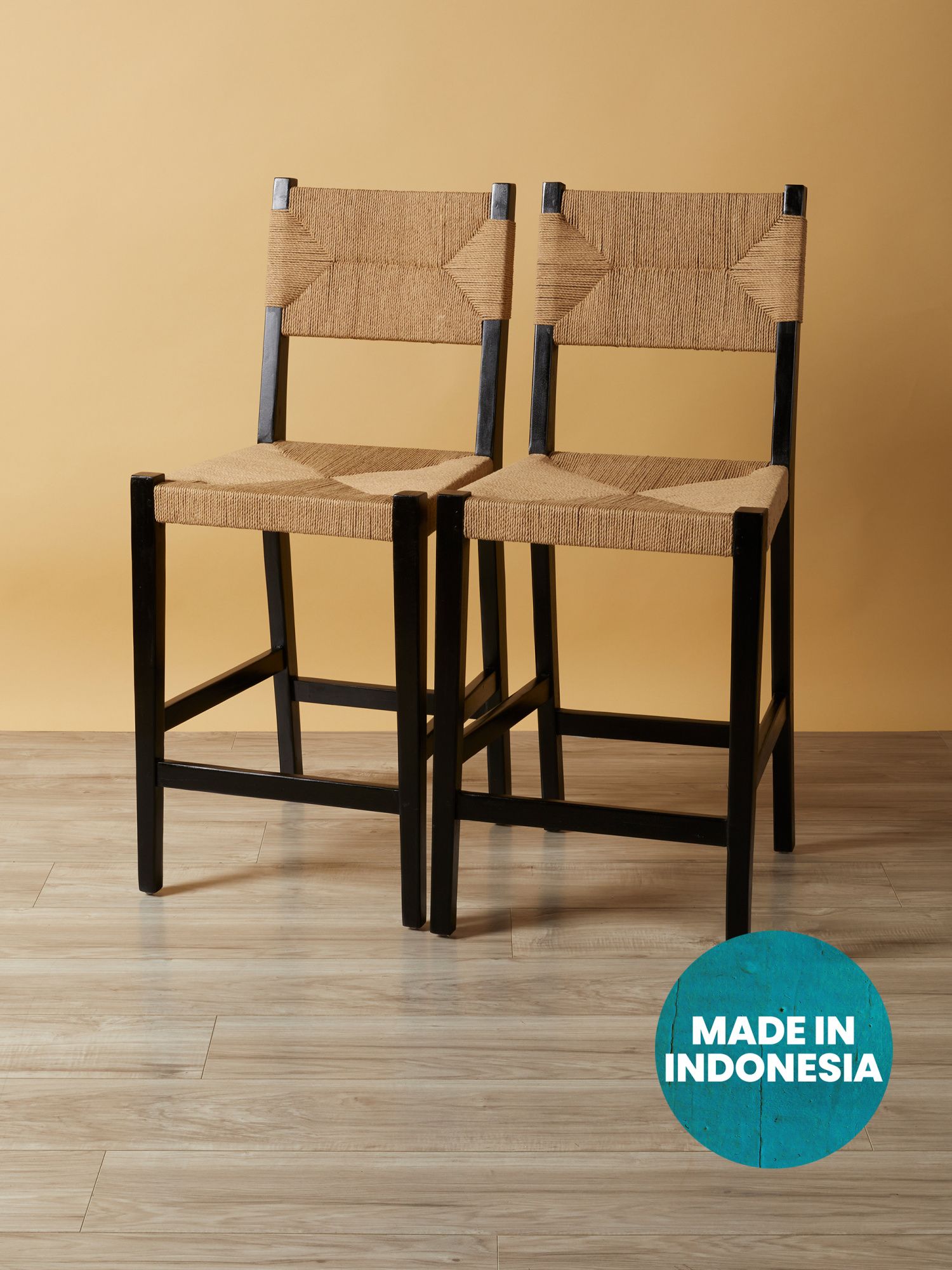 Made In Indonesia 2pk 41in Woven Counter Stool Set | Accent Furniture | HomeGoods | HomeGoods