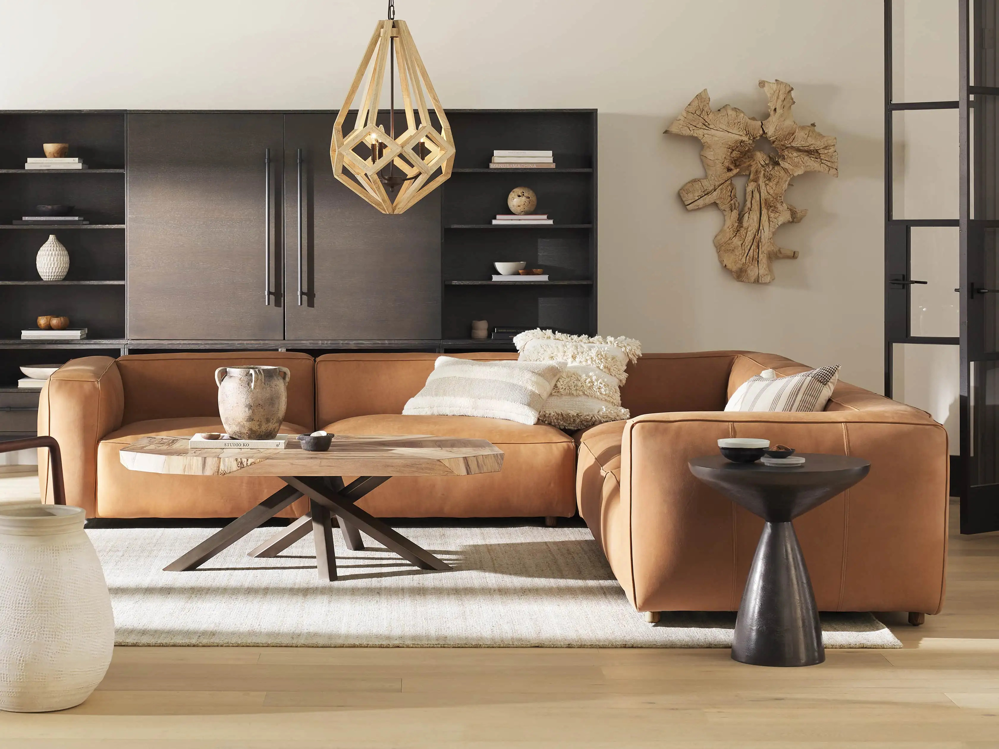 Madrone Leather Five Piece Corner Sectional | Arhaus