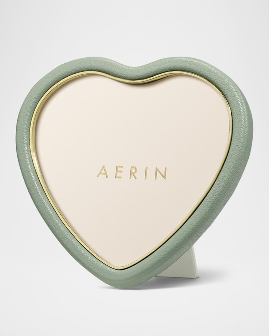 AERIN Piero Leather Heart Frame, 5" x 6" | Neiman Marcus