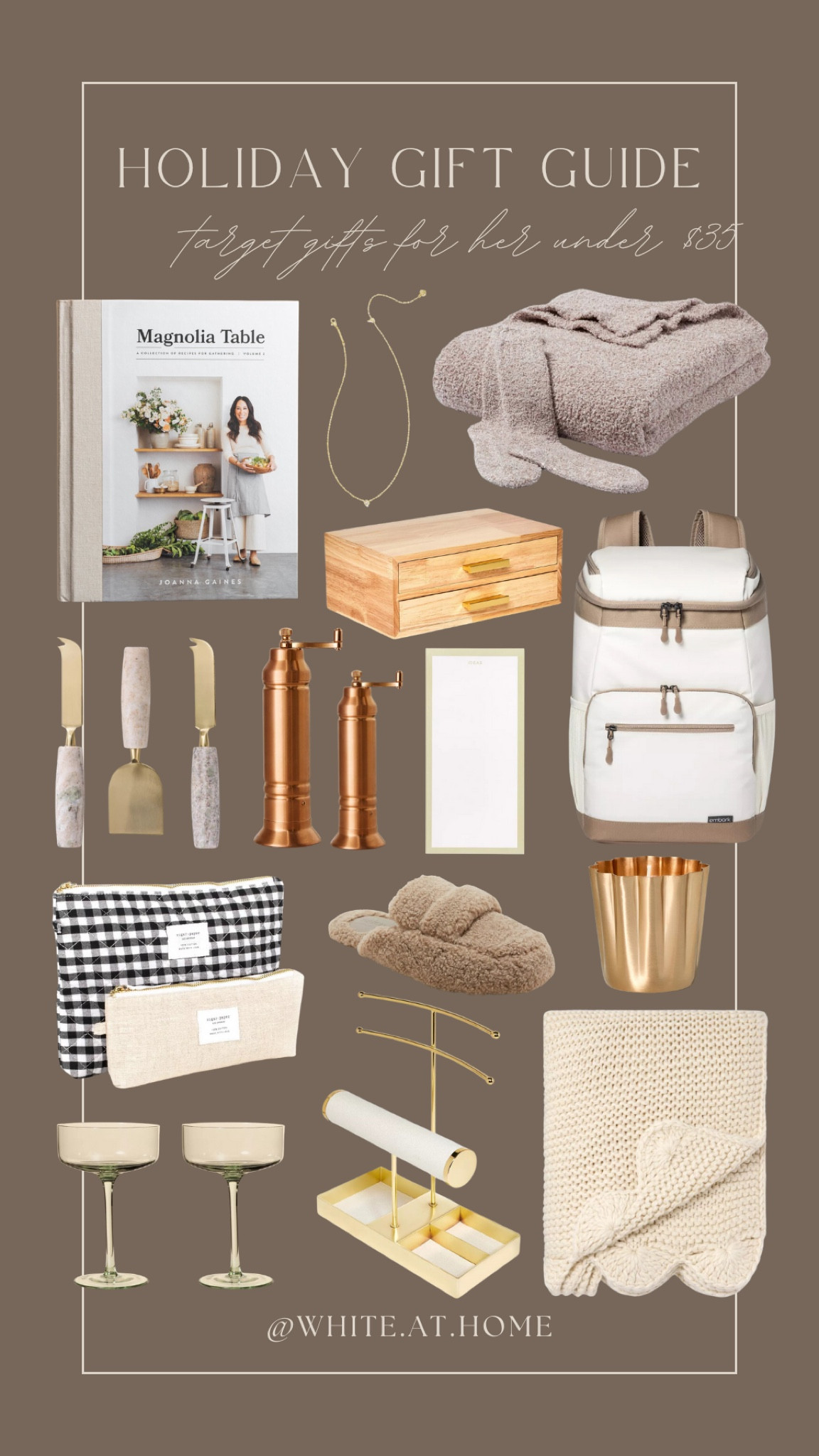 Target gifts for her all under $35! For the cozy lover, cook, jewelry and fashion lover, one on the go and more! So many beautiful finds that she would love to receive! 

#LTKGiftGuide #LTKHoliday #LTKFindsUnder50