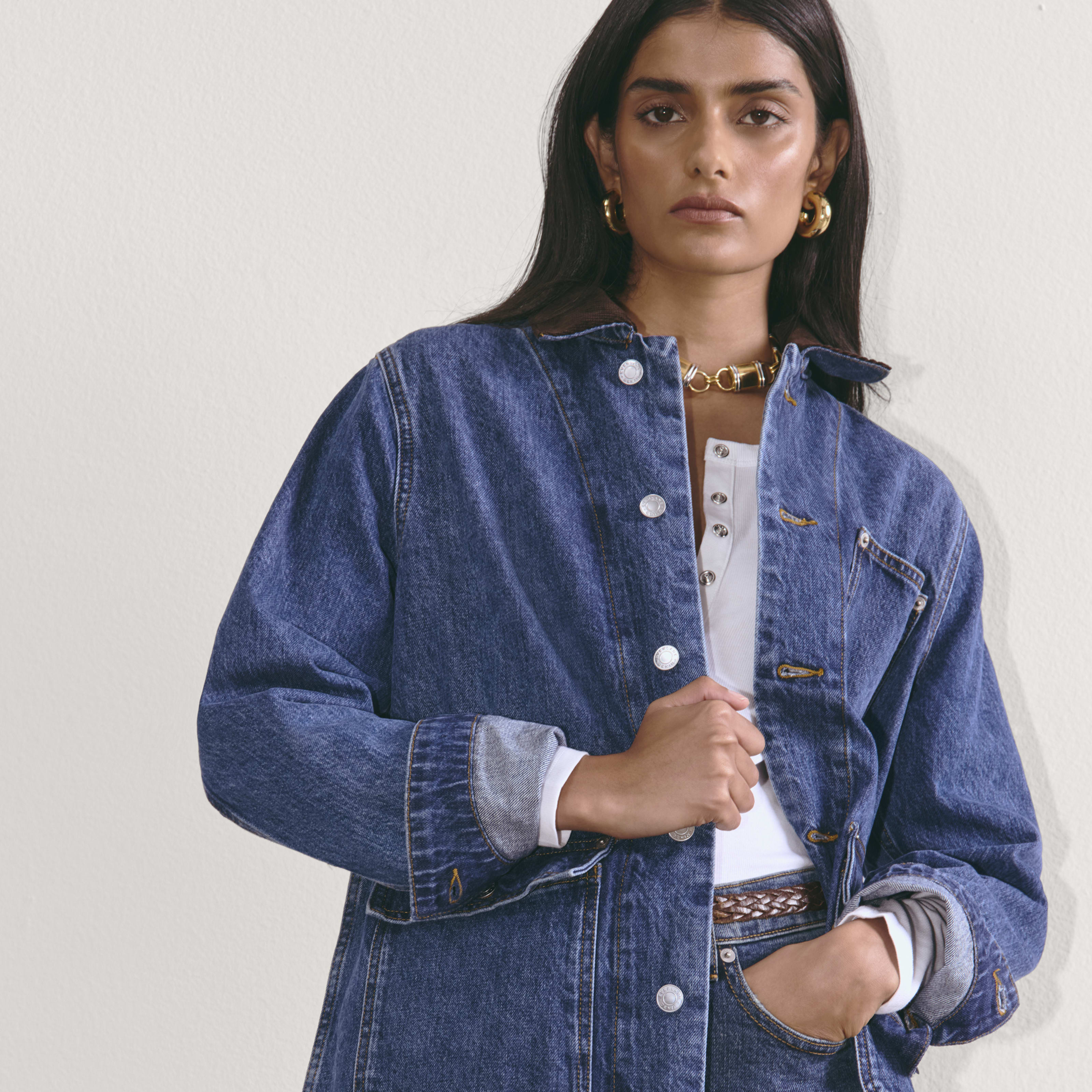 Women's Ranch Jacket in Denim by Everlane in Deep Atlantic, Size XS | Everlane