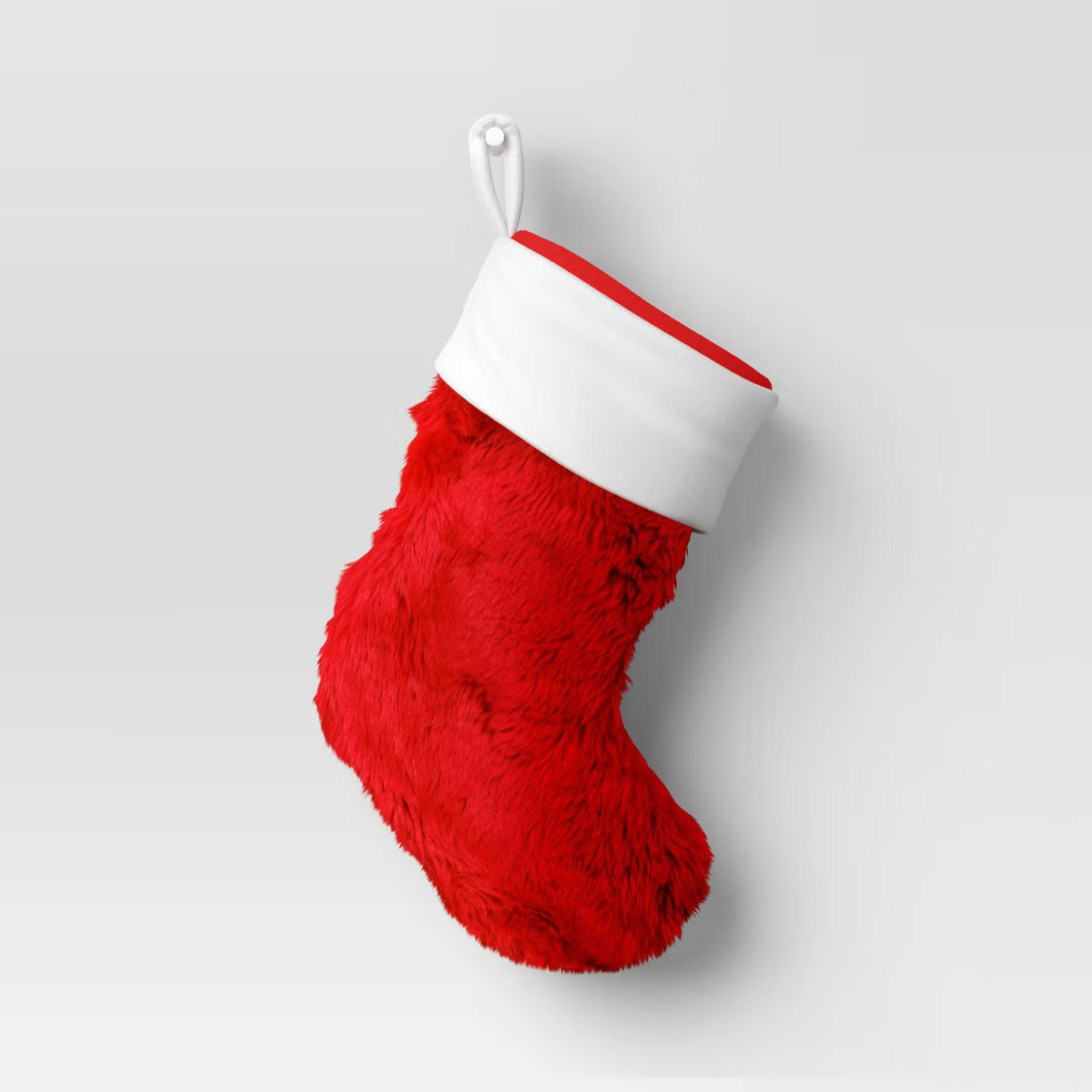 20" Faux Fur Christmas Stocking with Velvet Cuff Red/White - Wondershop™ | Target
