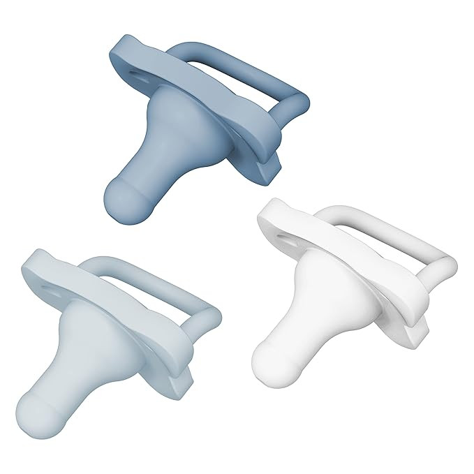 Dr. Brown's HappyPaci 100% Silicone Baby Pacifier, Contoured One-Piece Design, White, Blue, Light... | Amazon (US)